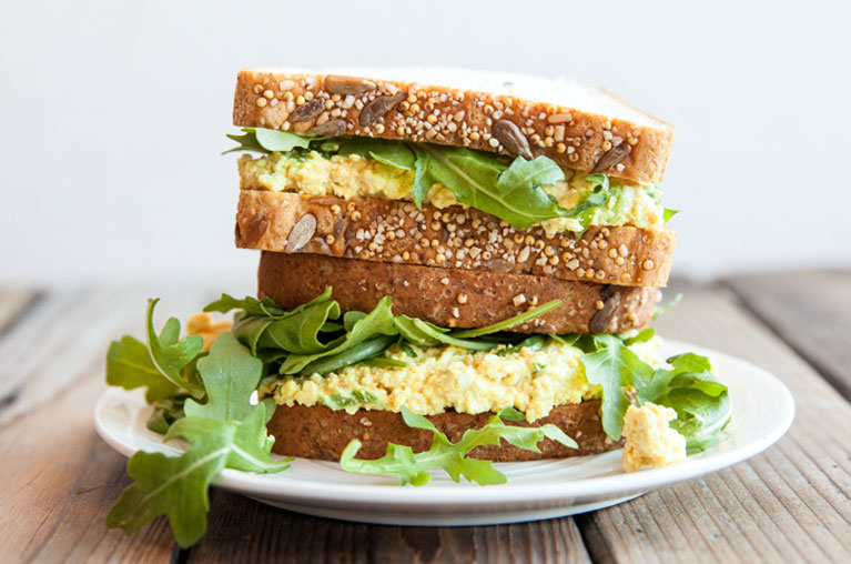 Eggless Salad Sandwich (egg-free, plant-based)