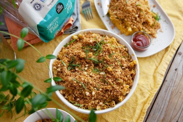 gluten-free baked Mac and cheese (plant-based and nut-free recipe)