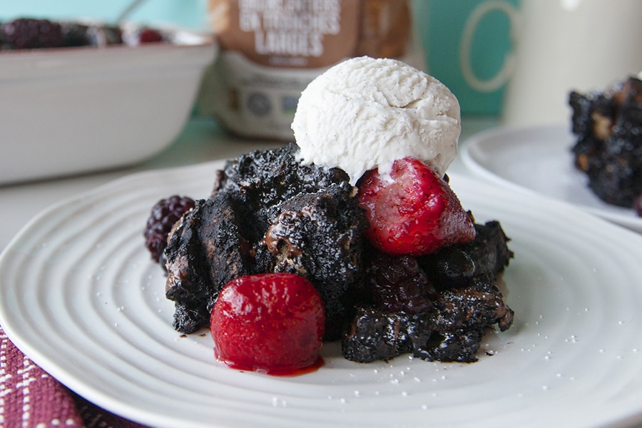 Double chocolate bread pudding