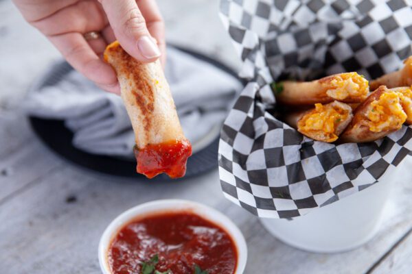 grilled cheese roll ups dipped in marinara