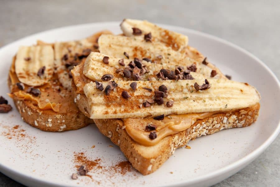 Nut-free Butter and Banana Toast on Sprouted Honey Oat