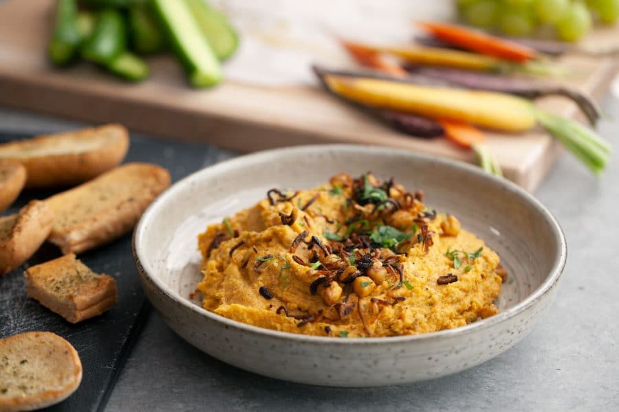 Gluten-free West African Hummus Made with Sweet Potatoes